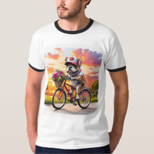 Camiseta Bulldog Francés en bicicleta