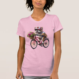 Camiseta Bulldog francés en bicicleta French Bulldog