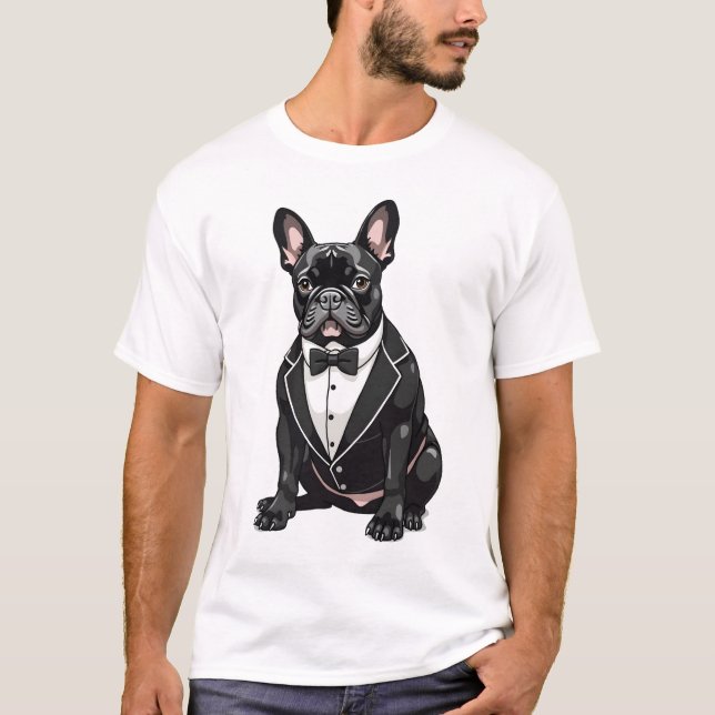 Camiseta Bulldog Francés en Esmoquin (Anverso)