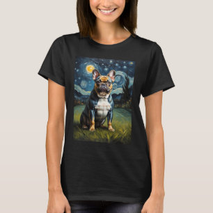 Camiseta Bulldog francés en la noche Starry , Edvard Munch