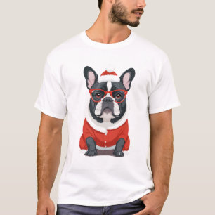 Camiseta Bulldog Francés En Santa Costume Adorable Gracioso