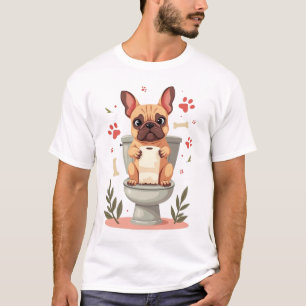 Camiseta Bulldog Francés Enfadado Vintage Sosteniendo Papel