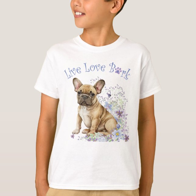 Camiseta Bulldog Francés Floral Adorable (Anverso)