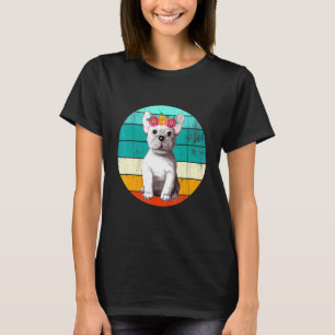 Camiseta Bulldog francés floral In Retro Sunset Frenchie Vi