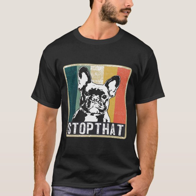 Camiseta Bulldog francés francés de moda masculino (Anverso)