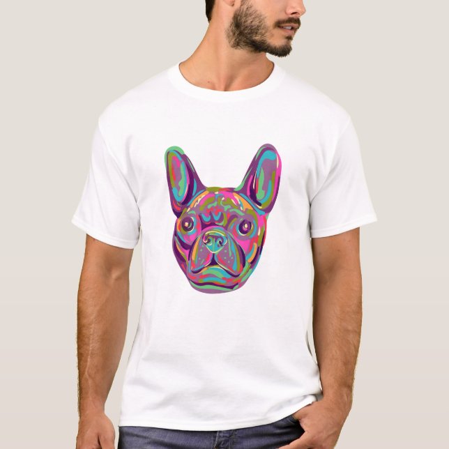 Camiseta Bulldog francés Frenchie Bouledogue Francais Head (Anverso)