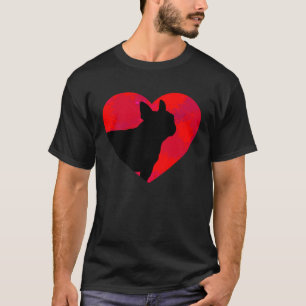 Camiseta Bulldog Francés Frenchie Corazón Día de San Valent