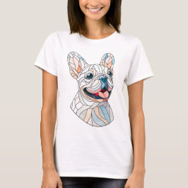 Camiseta Bulldog francés - Frenchie - mosaico pastel