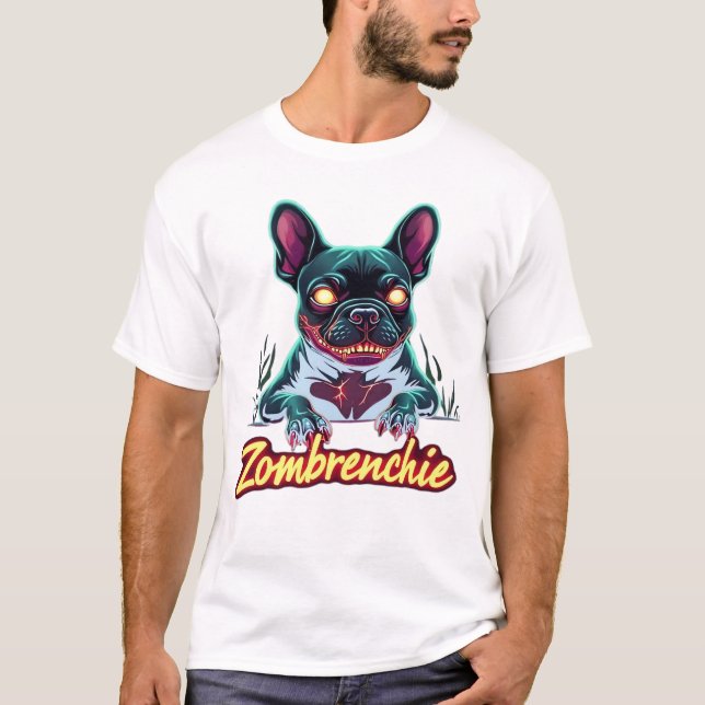 Camiseta Bulldog Francés Frenchie Perro Zombie Halloween Es (Anverso)