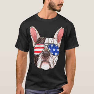 Camiseta Bulldog Francés Gafas De Sol Estadounidenses 4 De 
