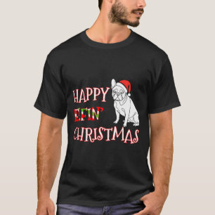 Camiseta Bulldog Francés Gorro Divertido de Santa Feliz Elf