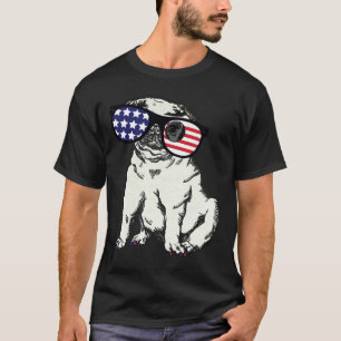 Camiseta Bulldog Francés Gracioso Con Gafas Americanas