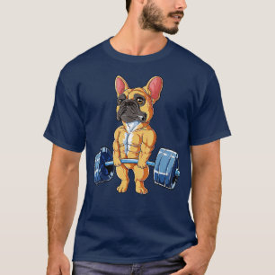 Camiseta Bulldog francés Halterofilia Fawn Deadlift Fitness