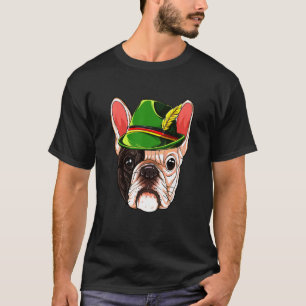 Camiseta Bulldog francés Lederhosen Gorra alpino
