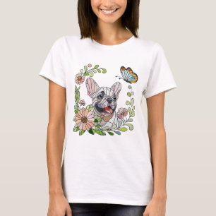 Camiseta Bulldog francés lindo Cachorro - mosaico pastel