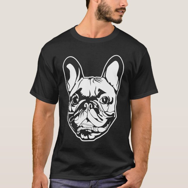 Camiseta Bulldog francés lindo cara sonrisa (Anverso)