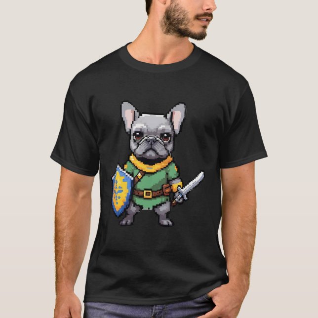 Camiseta Bulldog francés lindo como personaje de videojuego (Anverso)