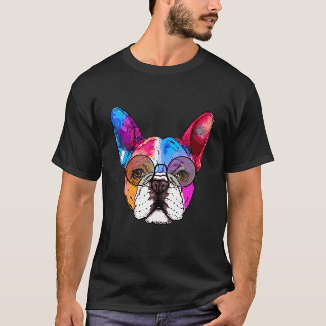 Camiseta Bulldog francés lindo diseño de perro de Bulldog f (Anverso)