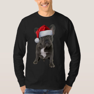 Camiseta Bulldog francés lindo Navidades divertidos de Sant