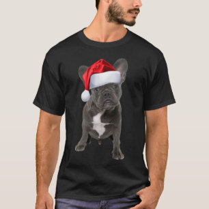 Camiseta Bulldog francés lindo Navidades divertidos de Sant