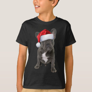 Camiseta Bulldog francés lindo Navidades divertidos de Sant