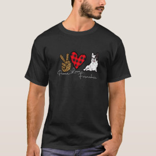 Camiseta Bulldog francés lindo paz amor francés perro cacho