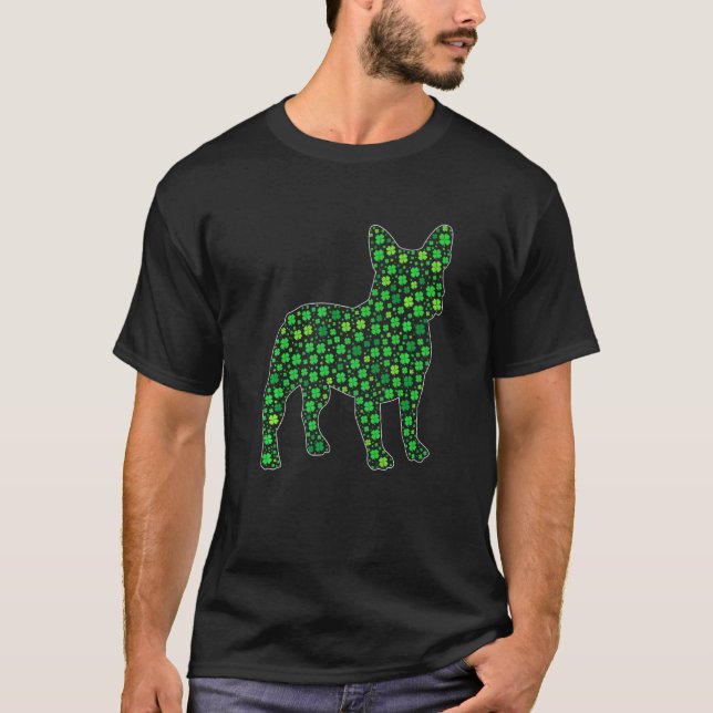 Camiseta Bulldog francés lindo San Patrick S Day Perros Pap (Anverso)