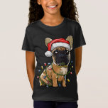 Camiseta Bulldog francés lindo Santa Christmas Tree Enfoca<br><div class="desc">Bulldog francés lindo Santa Christmas Tree ilumina navidades</div>