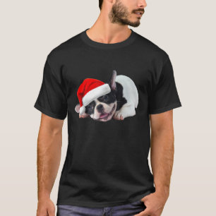 Camiseta Bulldog francés lindo Santa Hat Imagen de Chris