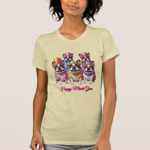 Camiseta Bulldog francés Mardi Gras