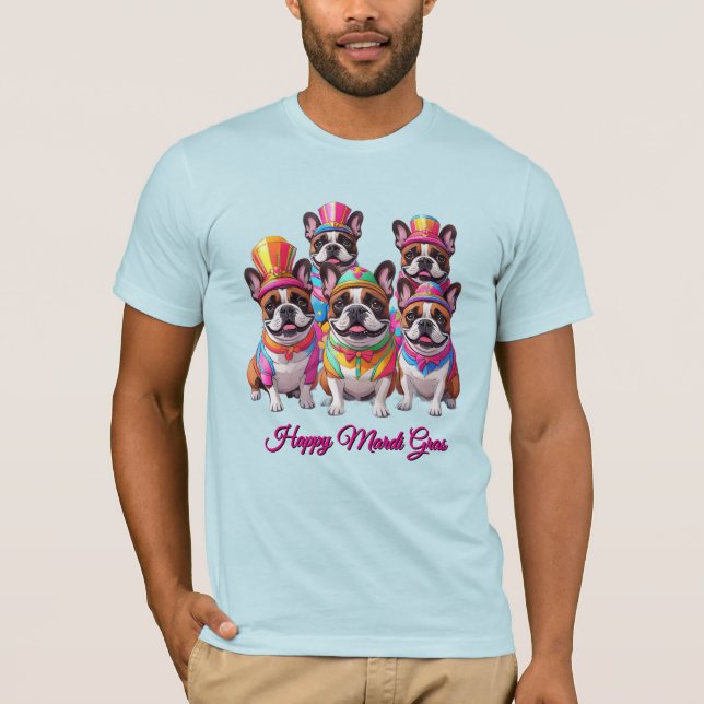 Camiseta Bulldog francés Mardi Gras (Anverso)