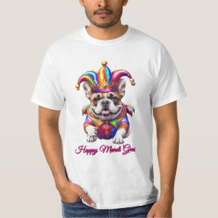Camiseta Bulldog francés Mardi Gras
