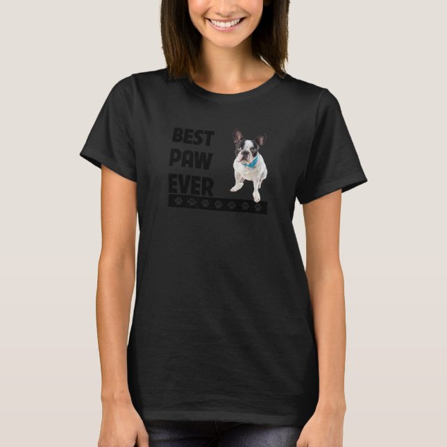 Camiseta Bulldog francés Mejor Paw Jamás Frenchie Perro Pad (Anverso)