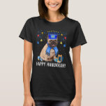 Camiseta Bulldog francés Menorah Gorras Navidades felices H<br><div class="desc">Bulldog francés Menorah Gorras Navidades felices hanukkah judíos</div>