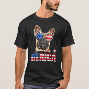 Camiseta Bulldog Francés Merica Bandera Estadounidense 4 De