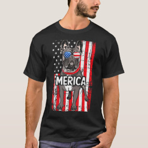 Camiseta Bulldog francés Merica Estados Unidos Bandera Esta