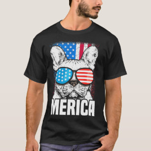 Camiseta Bulldog francés Merica Patriota Perro Americano