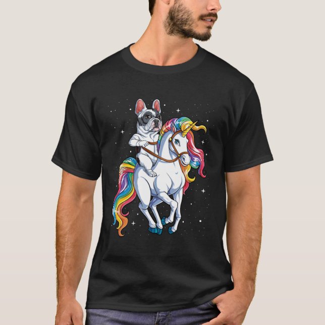 Camiseta Bulldog francés monta galax arco iris de Chicas de (Anverso)