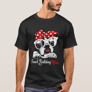 Camiseta Bulldog francés Mujeres de Banda Roja Perro Madres