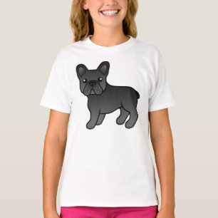 Camiseta Bulldog francés negro adorable perro caricaturista