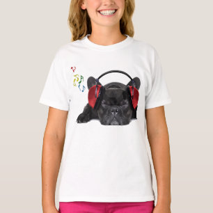 Camiseta Bulldog francés negro crece hasta sus tintes