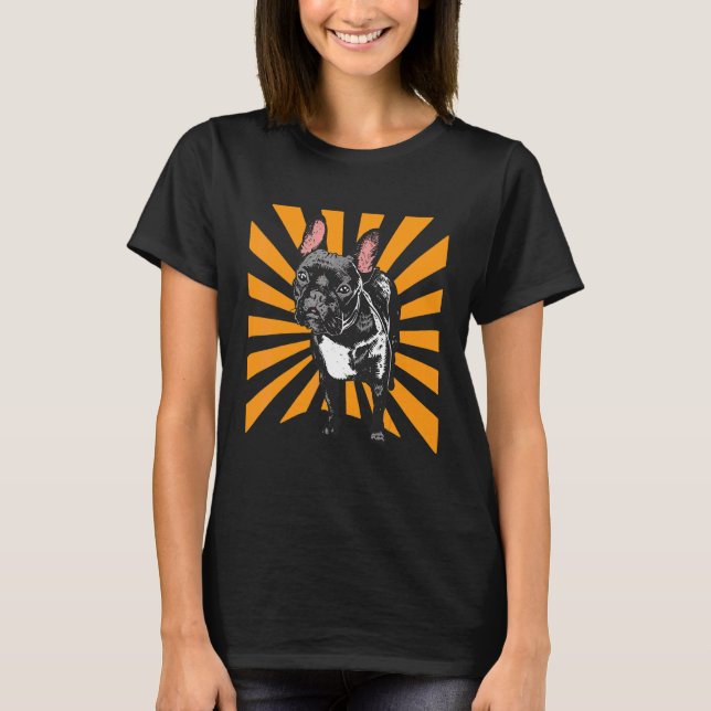 Camiseta Bulldog francés negro realista (Anverso)