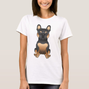 Camiseta Bulldog Francés Negro y Caoba / Frenchie Perro Lin