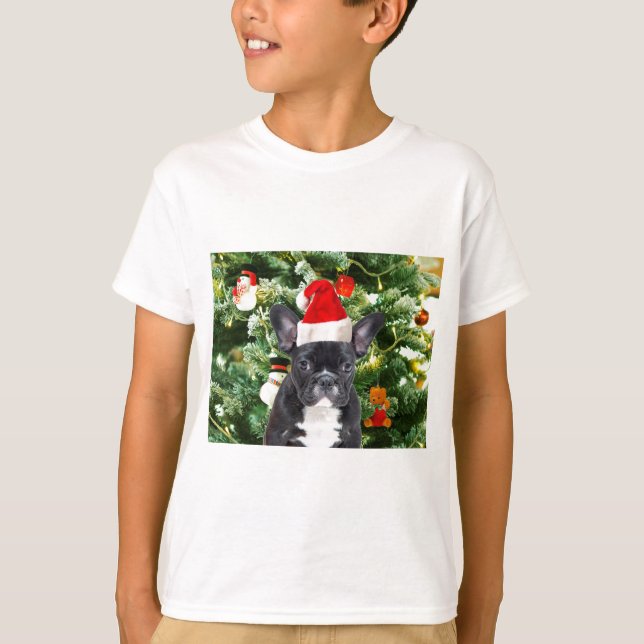 Camiseta Bulldog francés Ornamenta árbol de Navidad Snowman (Anverso)