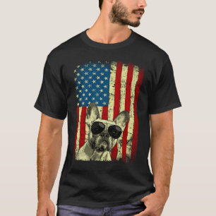 Camiseta Bulldog francés Patriótico Bandera de EEUU por el 