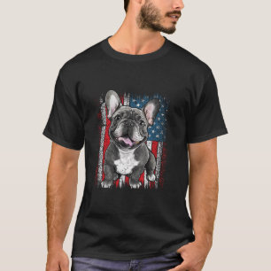 Camiseta Bulldog francés patriótico FLAG AMERICANA 4 de jul