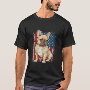 Camiseta Bulldog francés patriótico FLAG AMERICANA 4 de jul