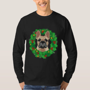 Camiseta Bulldog francés Perro francés con Navidades Wrea