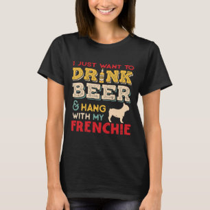 Camiseta Bulldog francés Perro francés papá cerveza amante