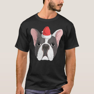 Camiseta Bulldog francés Perro Santa Navidades X Mas French